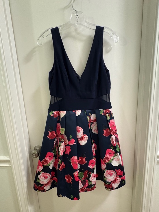 Xscape Dresses & Skirts - Xscape Navy Fit-and-Flare Floral Mini Dress - Size 10